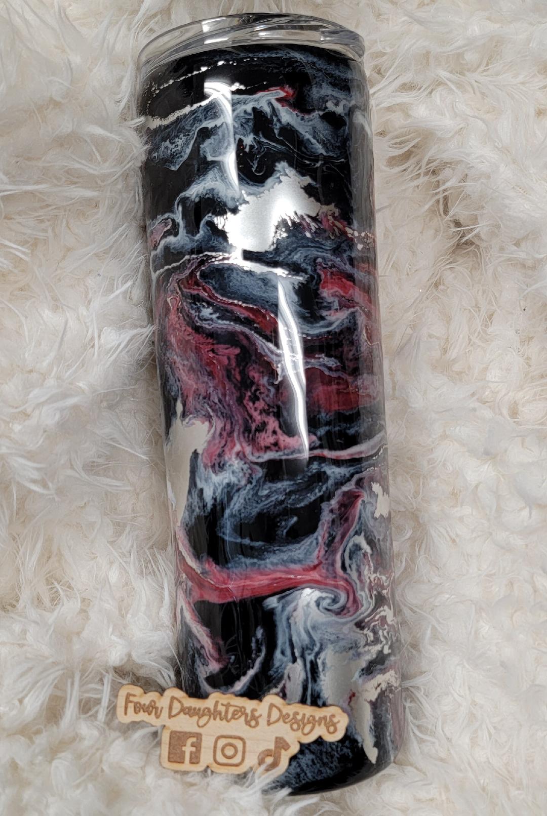 Red/Black/Silver Swirl